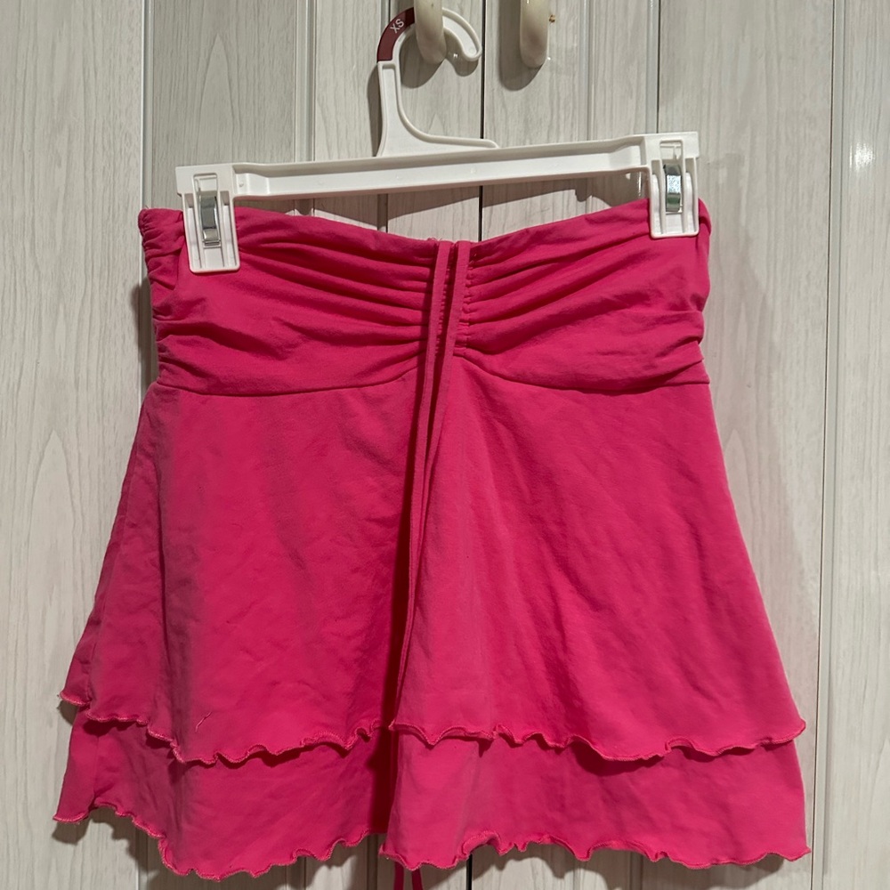 Pink Ruffled Mini Skirt